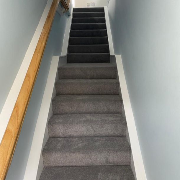 Grey stairs carpet fitted in Blackrock